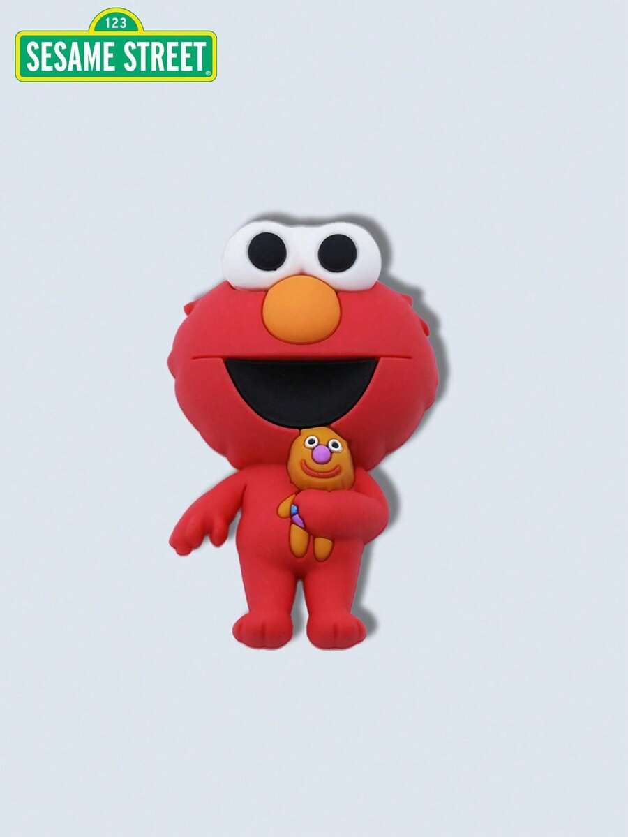 Sesame Street 1 Pieza de Imanes oficialmente licenciados de Elmo con David para refrigerador, pegatinas de frigorífico, imanes de frigorífico, pegatinas de imanes de dibujos animados para frigoríficos, lindos para tableros de imanes, decoración del hogar y oficina. - Rojo - Ver 1