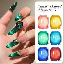 Mtssii 7pcs/Set 7ml Fantasy Dream Colored Cat Magnetic Gel, Nail Polish With Magnetic Sitck Glitter Spring Summer Soak Off Semi Permanent UV Gel Nail Polish For Nail Salon DIY For Nail Art Manicures Nail Varnishes Nail Supplies - Multicolor - View 4