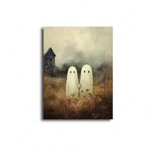 1pc/3PCS Wall Arts Posters Frameless/Framed Vintage Retro Cute Ghost Companion & Reads Book Canvas Prints Monster Holds Black Cat Wall Art Poster For Living Room Halloween Decor Home Decor Fall Decor Room Decor