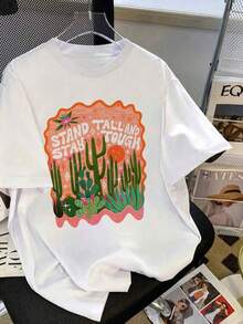 Blusas de verano para mujeres, diseño lindo de cactus del desierto, ropa de verano para mujeres, ropa de verano, blusas de verano lindas - Blanco - Ver 2