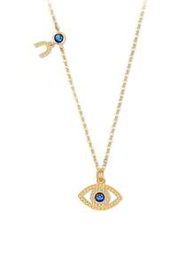 Kaletine 925 Sterling Silver Hollow Blue Ghost Eye CZ Pendant Necklace Personalized Neck Chain For Women Fine Jewelry 1 Piece