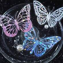 20pcs/60pcs Stiker Kupu-kupu Warna Cerah, Dekorasi Kue Pernikahan DIY, Cocok untuk Dekorasi Kue Pernikahan dan Pesta Ulang Tahun - MultiWarna - View 5