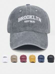 قبعة البيسبول المغسولة، للنساء، مطرزة بحرف BROOKLYN 1947 قابلة للتعديل، توفر حماية من الشمس للاستخدام الخارجي، مناسبة للربيع والخريف والسفر والشاطئ، قبعة بطراز Y2K للرجال الشبابرمضان