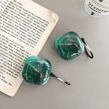 Galaxy Buds Marble-TPU Case For Buds 2/Pro/Pro 2/Live/FE, Scratch-Resistant & Anti-Slip Texture, Sleek & Stylish Design With Detachable Carabiner