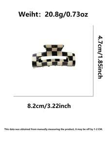 Set de 3 pinzas para el cabello de mujer con diseño de tablero de ajedrez, simples, elegantes y de moda, con patrones de unicolor y a cuadros, adecuadas para el atuendo diario, el maquillaje, el baño, con clip de mandíbula, accesorio para el cabello para mujer para vacaciones