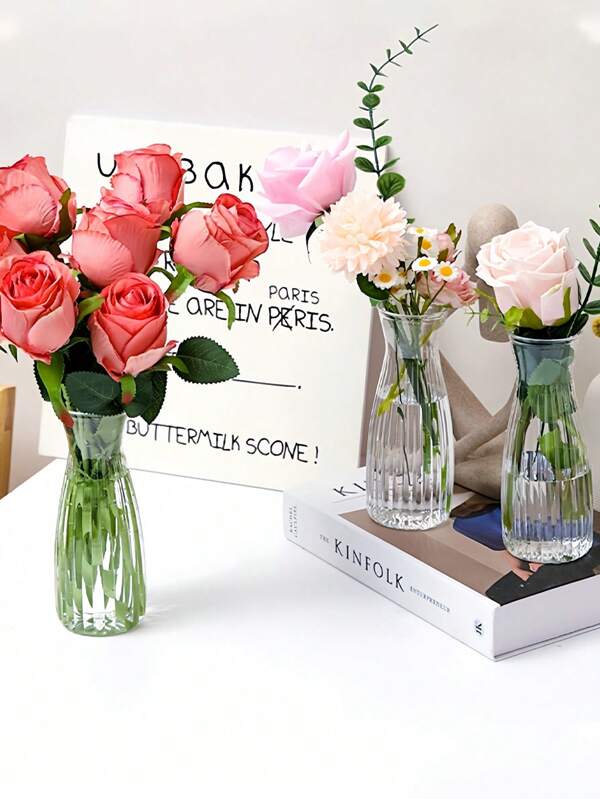 1 pezzo Vaso di plastica, mantiene i fiori attivi, base per profumo di fiori, oggetto per l'avvolgimento di fiori in stile minimalista moderno, materiale di confezionamento per vasi di fiori fai-da-te, può essere posizionato in soggiorno, cucina, camera da letto e altri luoghi, decorazione da camera, decorazione da giardino, accessori per vacanze, decorazione per la casa, decorazione per matrimoni