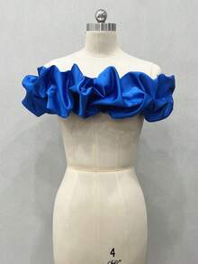 One White Satin Strapless Bridal Accessory Shawl With Adjustable Back For Wedding Dress Valentine's Day Valentines Fall Clothes For Women - Multicolor - View 22