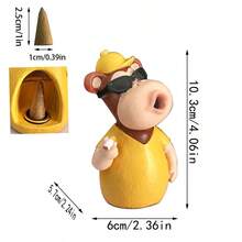 1 件树脂卡通猴子香薰炉装饰带镊子，不含香，适合客厅、卧室、办公室的家居装饰，创意设计，纸盒包装