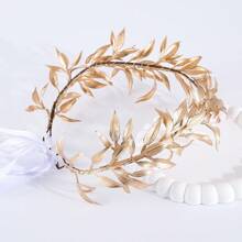 Corona de flores hecha a mano con diseño de hojas en estilo bohemio de polietileno (PE), accesorio para el cabello de 4 estaciones, guirnalda, tiara