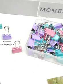 Paper Clip Blister Folder Binder Butterfly 03 Units Metallic Candy Color Sheets Office - 3 件裝 糖果色 粉紅色 - 查看 5