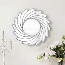 1/2 pezzi Specchio da parete rotondo stile bohémien da 25 cm, con superficie riflettente poligonale - perfetto per la decorazione della camera da letto e del soggiorno, senza alimentazione elettrica