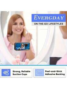 6 Pcs Silicone Suction Cup Holders - Multi-Function Non-Slip Adhesive Phone Holder Pads, Portable & Detachable Square Stand For Hands-Free Selfie & Video Recording Compatible With IPhone, Android Phone, Gift For Birthday, Family, Friends Phone Stand, Phone Accessories