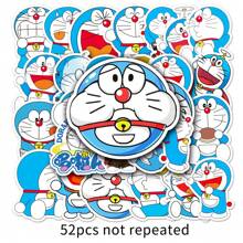 60pcs/Set Doraemon & Cartooon Cat Cute Stickers, Waterproof Stickers For Luggage, Skateboard, Guitar, Car Decoration