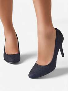 Glitter Women's Stiletto Heels - Black - View 2