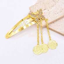 Bohemian Coin Hair Clip, Vintage Rhinestone Flower & Butterfly Design Hair Accessories For Women Claw Clips Hair Claws Hair Barrettes