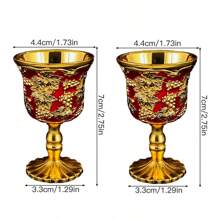1pc Grape Flower Pattern Stemmed Wine Glass, Suitable For Red Wine, White Wine And Champagne, Great For Wedding Anniversary, Dinner Party, And Bar Use