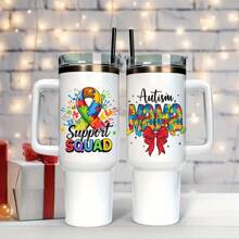 4pcs Autism Awareness UV DTF Stickers Set, Self-Adhesive Waterproof Scratch-Resistant Decals For 16oz Glass Jars, Mugs & DIY Crafts - Vibrant Designs With Autism Symbols & Inspirational Messages