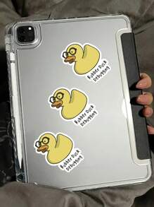 1/3pcs "Rubber Duck Debugging" Humorous Sticker, A Cartoon Rubber Duck With Glasses Is The Best Gift For Programmers, Suitable For Laptop, Water Bottle, Journal, Skins, Guitars, Helmets, Office Supplies, School, Skateboards, Luggage, And Other Funny Decal