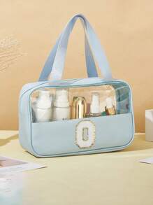1PC Transparent PVC Toiletry Bag For Makeup Tools Letters Makeup Bag Water-Proof Portable Chenille Letter Zipper Make Up Organizer Minimalist Initial Letter Patch Travel Toiletry Bag For Women For Bathroom Monogram Wash Bag (Letter A~Z) Gift For Mom Beach Bag Beach Essentials Beach Towel Organizer Beach Accessories Beach Stuff Holiday Bag Holiday Essentials For Winter And Fall For Vacation Valentine's Day Makeup Travel Toiletry Organizer Clear Essentials Gifts Storage Zipper Accessories Nail