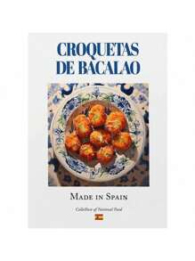 1pc Traditional Spanish National Food Seafood Rice Potato Brave Omelet Retro Delicious Color Canvas Art Picture Home Decoration No Frame