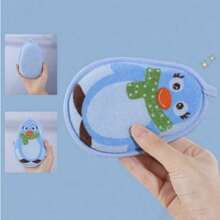 2pcs Cartoon Penguin Baby Bath Sponge, Newborn Baby Shampoo Washing Scrub Towel Bath Ball