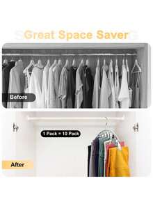 2pcs/1pc Stainless Steel Seamless Anti-Slip Clothes Drying Rack, Multi-Functional Baby Clothes Rack, Multi-Clip And Space-Saving Sock And Underwear Clip, Rotating Clothes Rack, Space-Saving Curved Clothes Rack, Wardrobe Organizing Rack, 10 Clips, Clothing Store Pants And Sock Clothes Rack, An Excellent Wardrobe Storage Tool - Multicolor - View 3