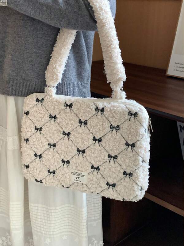 1PC Notebook Handbag, Korean Sheep Roll Butterfly Embroidery Computer Bag, Suitable For And Other Computer Inner Bagback To School School Stuff Bag For School Work Laptop Bag For Women Mac Book Case
