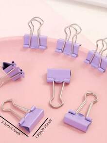Paper Clip Blister Folder Binder Butterfly 03 Units Metallic Candy Color Sheets Office - 3 件裝 糖果色 淡紫色 - 查看 1