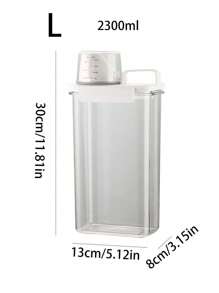 1pc Laundry Powder Container, Airtight Laundry Detergent Storage Box With Measuring Cup And Handle, Clear Plastic Laundry Powder Dispenser For Storing Detergent, Powder, Laundry Pods
