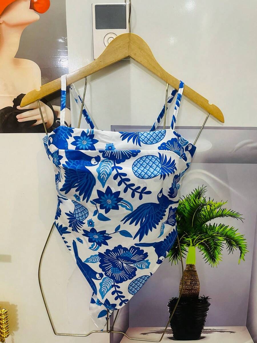 Belala Moda New Vest With Adjustable String And Print - Royal Blue - View 1