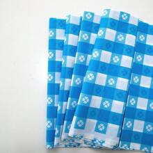 1pc Blue Plaid Disposable Plastic Tablecloth, Waterproof & Oil-Proof, Protects Table Surface, 54*108in Square, Suitable For Various Occasions