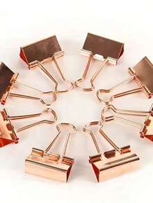 Paper Clip Blister Folder Binder Butterfly 03 Units Metallic Candy Color Sheets Office - 3 件裝 金屬玫瑰金 - 查看 7