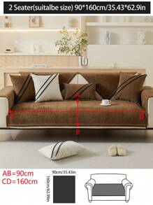 1pc All Season Sofa Cushion Cover, Modern Minimalist Anti-Slip Sofa Seat Protector, Dust-Proof Washable Sofa Slipcover, Deep Coffee Color Soft Non-Fading Non-Shedding Pet-Friendly Decorative Couch Cover, Adjustable For Corner Sofa, Suitable For Bedroom, Office, Living Room, L-Shaped Sofa And 1-2-3-4 Seater Sofas