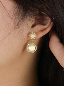 1 Pair Retro Chic Vintage Cat Eye Style Earrings, High-End Quality Daily Wear Accessories