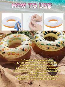 Transparentes Reparatur-Set, Kleber + quadratischer Patch / runder Aufnäher; geeignet für aufblasbare Matratzen, Schwimmringe, Zelte, Segeltuch-Vordache; Reparaturaufnäher geeignet als auflässliche Matresse, aufgeblasene Boote, Outdoor-Zähne, Baderinge