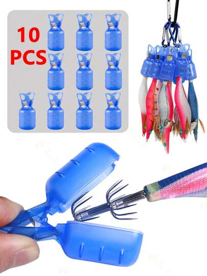 10Pcs/Lot Shrimp Umbrella Hooks Protective Case Storage Cover Fishing Accessories Squid Jig Hook Protector Fishing Jigs Lure Covers Hooks Caps Fihsing Tools For Fishing Lovers