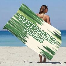 Personalized Beach Towel With Custom Text - Fashionable Design, Quick-Drying And Highly Absorbent, Perfect For Beach, Pool, Camping And Travel - Ideal Gift For Valentine's Day, Birthday, Father's Day And Mother's Day, Beach Essential | Personalized Gift | Quick Drying Fabric Bathroom Decor Summer Beach Essentials