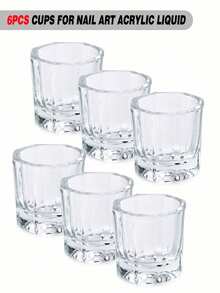 Kit de uñas acrílicas | Tazas para el arte de uñas acrílico Líquido | Set de 3 Pinceles acrílicos para uñas | 1/2/3/6 Piezas Tazones de vidrio transparente para líquido de monómero de uñas, plato para humedecer, soporte para polvo acrílico | Frasco de cristal acrílico para uñas | Herramientas para el arte de uñas | Suministros para uñas | Herramientas para uñas - Multicolor - Ver 10