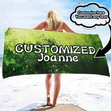 Personalized Beach Towel With Custom Text - Fashionable Design, Quick-Drying And Highly Absorbent, Perfect For Beach, Pool, Camping And Travel - Ideal Gift For Valentine's Day, Birthday, Father's Day And Mother's Day, Beach Essential | Personalized Gift | Quick Drying Fabric Bathroom Decor Summer Beach Essentials