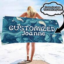 Personalized Beach Towel With Custom Text - Fashionable Design, Quick-Drying And Highly Absorbent, Perfect For Beach, Pool, Camping And Travel - Ideal Gift For Valentine's Day, Birthday, Father's Day And Mother's Day, Beach Essential | Personalized Gift | Quick Drying Fabric Bathroom Decor Summer Beach Essentials