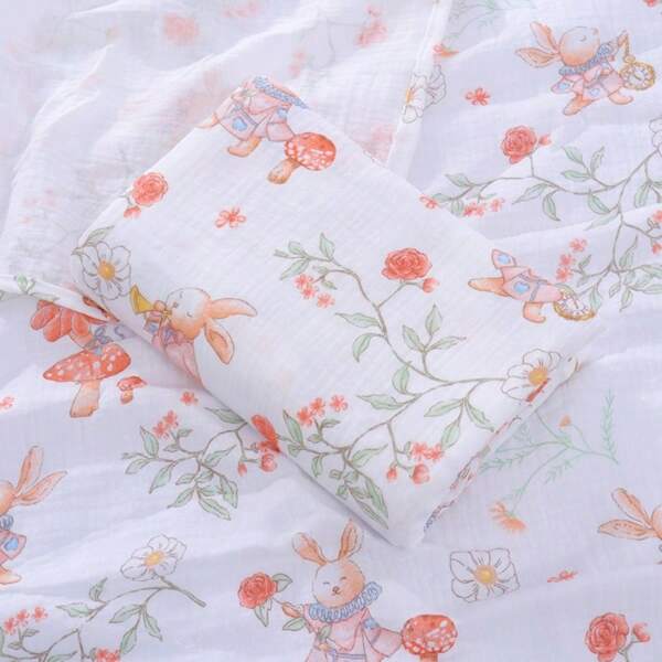 1 Pc Baby Swaddle Towel, Bath Towel, Pure Cotton Crepe Fabric, Soft And Skin Friendly