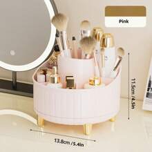 Suporte Giratório de 360° para Pincéis de Maquiagem e Caixa de Armazenamento, Organizador de Cosméticos para Decoração do Quarto, Penteadeira, Quarto, Banheiro