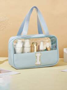 1PC Transparent PVC Toiletry Bag For Makeup Tools Letters Makeup Bag Water-Proof Portable Chenille Letter Zipper Make Up Organizer Minimalist Initial Letter Patch Travel Toiletry Bag For Women For Bathroom Monogram Wash Bag (Letter A~Z) Gift For Mom Beach Bag Beach Essentials Beach Towel Organizer Beach Accessories Beach Stuff Holiday Bag Holiday Essentials For Winter And Fall For Vacation Valentine's Day Makeup Travel Toiletry Organizer Clear Essentials Gifts Storage Zipper Accessories Nail
