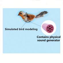 Pet Sound Toy, Realistic Small Bird Cat Toy, Animal Print Fabric, Sound-Activated No Batteries Required, Scratch & Bite Resistant, Suitable For Cat Playing