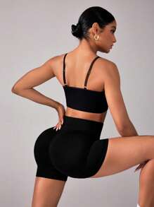 Short ajustado negro moldeador para mujeres - Tela suave y elástica para usar todo el día