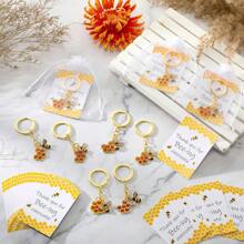 36pcs Bee Employee Appreciation Gift Cute Bee Keychains Thank You Cards Organza Bag Inspirational Gifts For Coworker