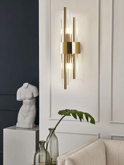 1PC/ Moderne Goud Crystal Wand Sconce Stainless Steel Base High Quality Body Cafe, Living Room, Bedroom Home Sconce, Room Lamps