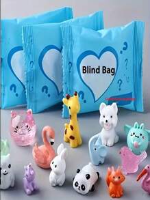 paquete de regalo de 10 piezas de bolsa ciega misteriosa, figuras miniatura adorables de animales hechas de material de alta calidad, adecuadas como regalos para la familia, cumpleaños, recuerdos de fiesta, bendiciones de temporada de graduación DIY, regalos en calcetín navideño, decoraciones de fiesta navideña, decoración de casa de muñecas