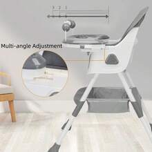 UBRAVOO Foldable Baby High Chair 6 Months Plus, With Large Antislip Pad & ToyRack, Easy To Clean Feeding - Blue - View 4