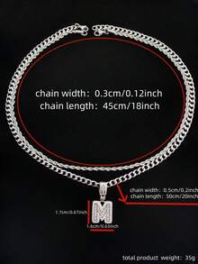 2pcs/Set 1pc Cubic Zirconia Letter Pendant & 2pcs Stainless Steel Chain Necklaces, 26 English Letters, Unisex Fashion Classic Hip Hop Vintage Pendant Necklaces, Suitable For Daily Wear Or Parties, Gift For Lover - Yellow Gold - View 10